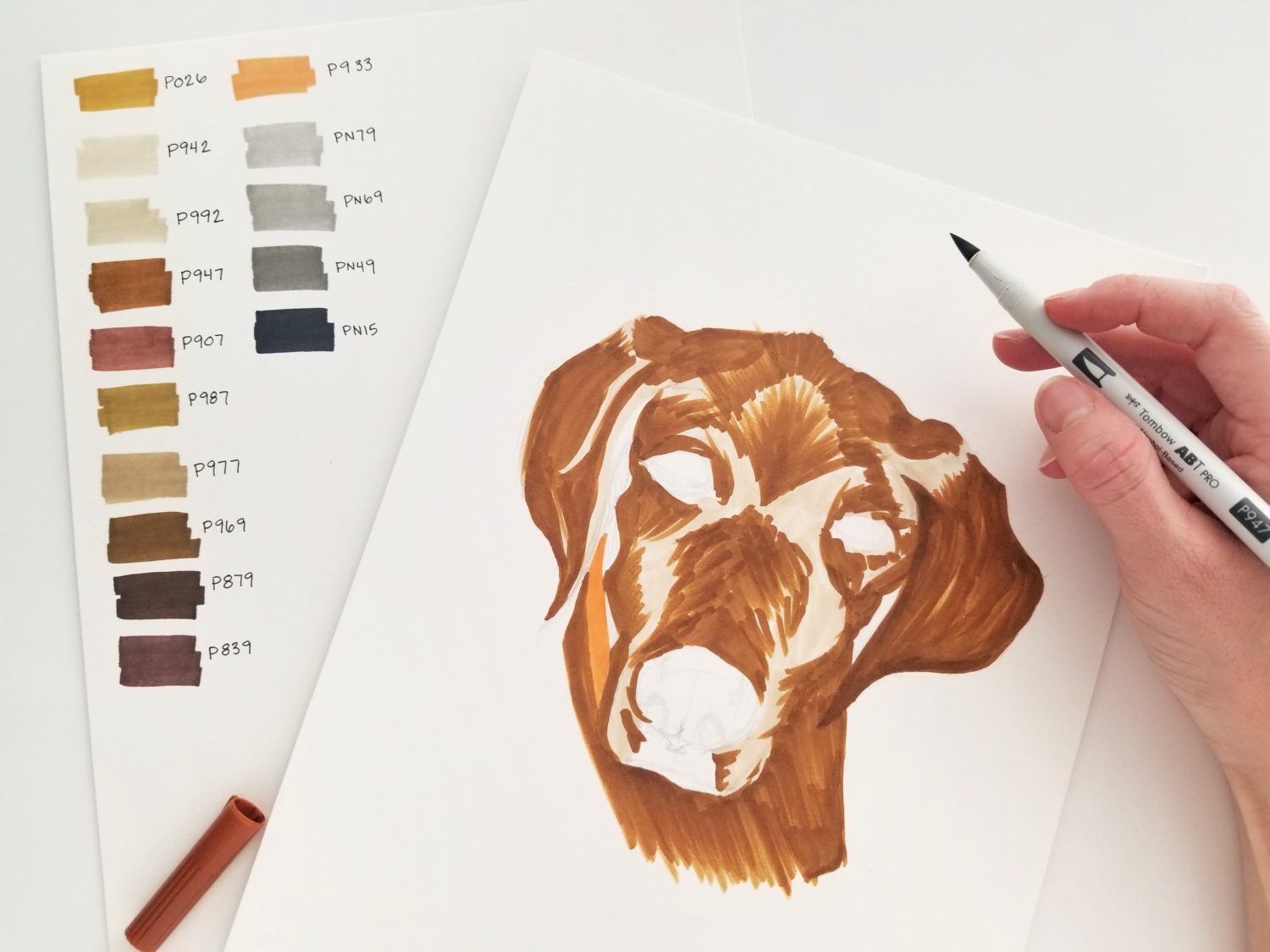 Dog Drawing - Fine liners and alcohol markers with WIP : r/learntodraw