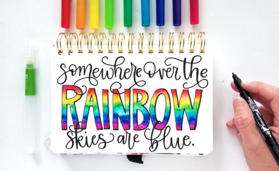 Learn to created blended rainbow lettering with @graceannestudio using @tombowusa Dual Brush Pens!