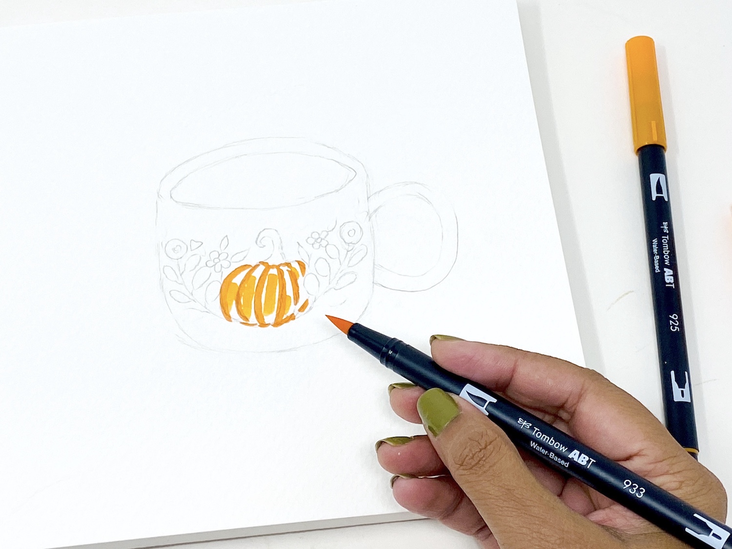 Watercolor Tea Cup Drawing Tutorial - Tombow USA Blog