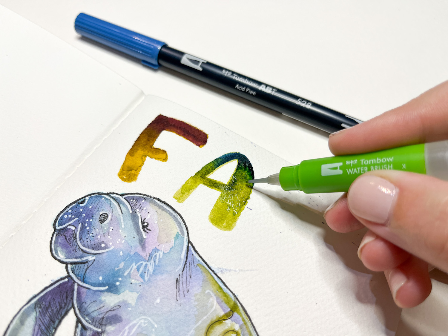 Learn these 3 Easy Ways to Watercolor with Tombow Dual Brush Pens following this tutorial by Katie Smith on the Tombow blog!