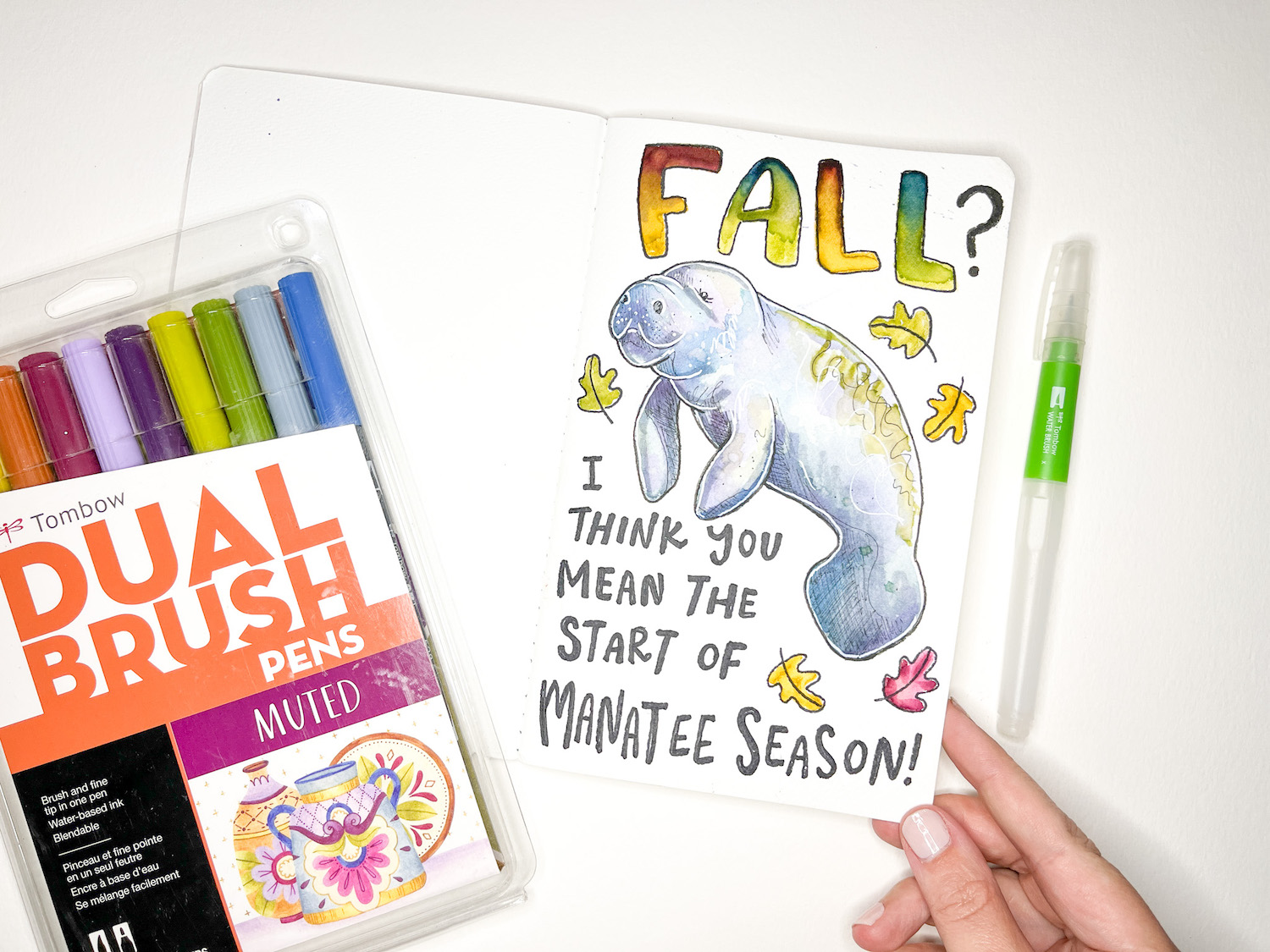 Learn these 3 Easy Ways to Watercolor with Tombow Dual Brush Pens following this tutorial by Katie Smith on the Tombow blog!