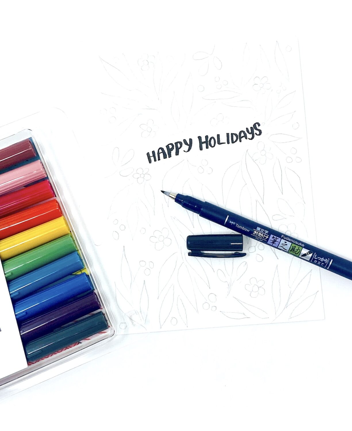 Fudenosuke Brush Pen Happy Holidays