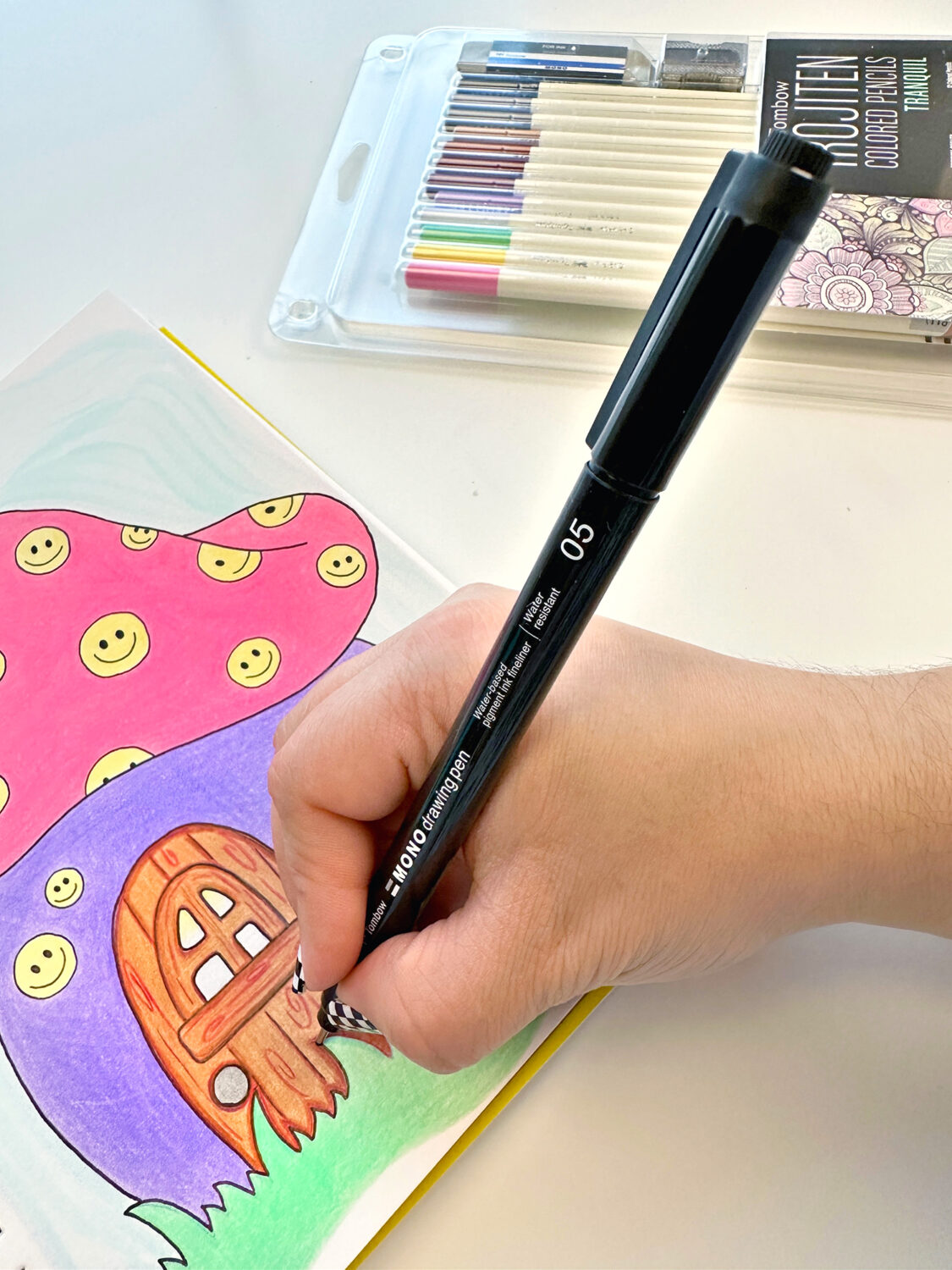 Use Tombow MONO Drawing Pens to clean up your image and add extra details! #tombow #artjournaling