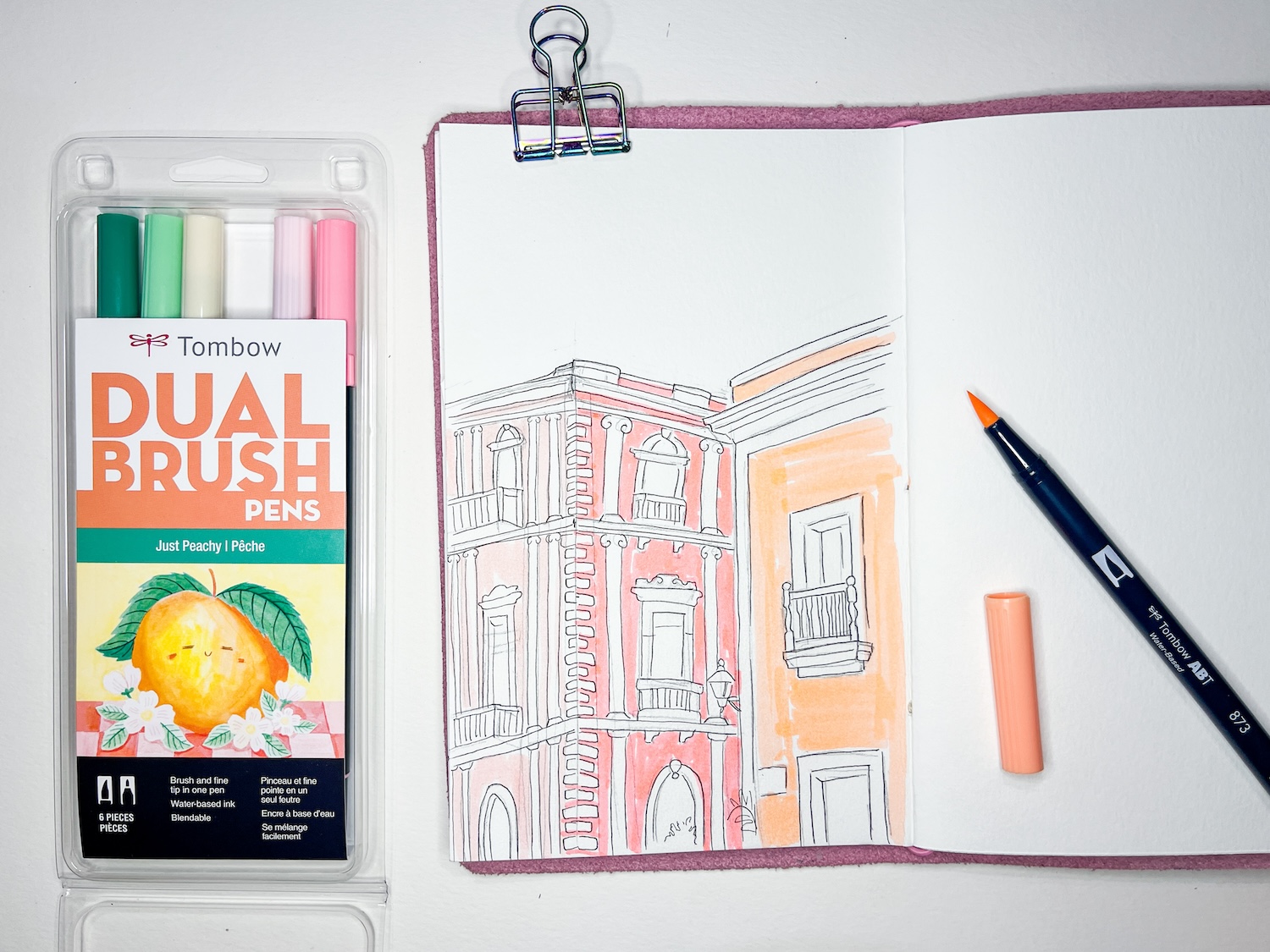Coloring your drawing with @tombowusa Dual Brush Pens Just Peachy 6-Pack