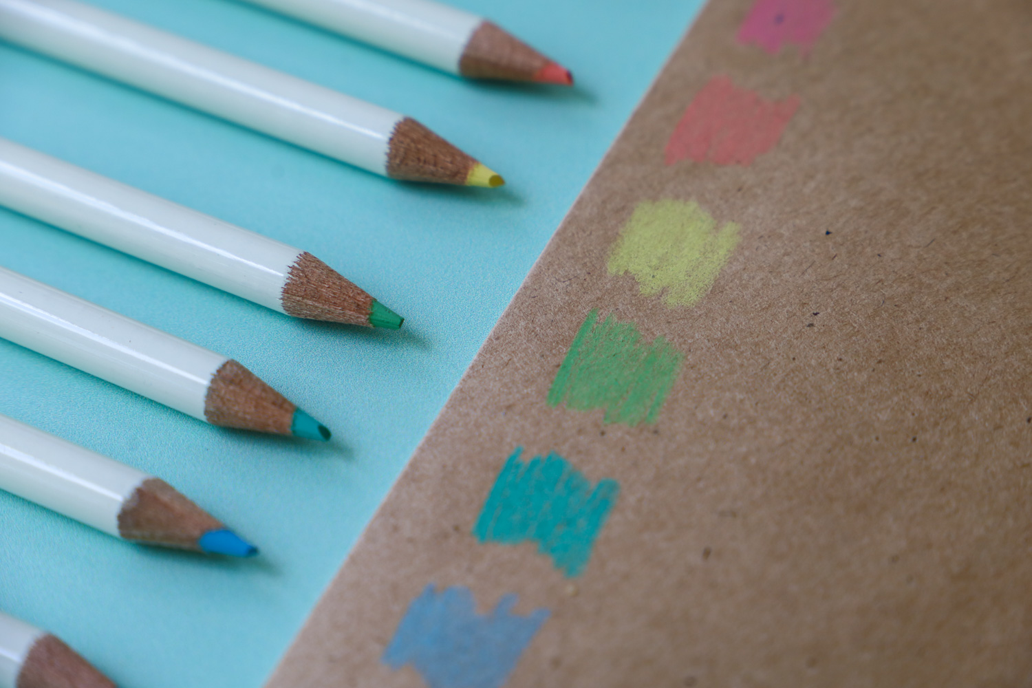 swatch out your Irojiten Colored Pencils on Kraft Paper
