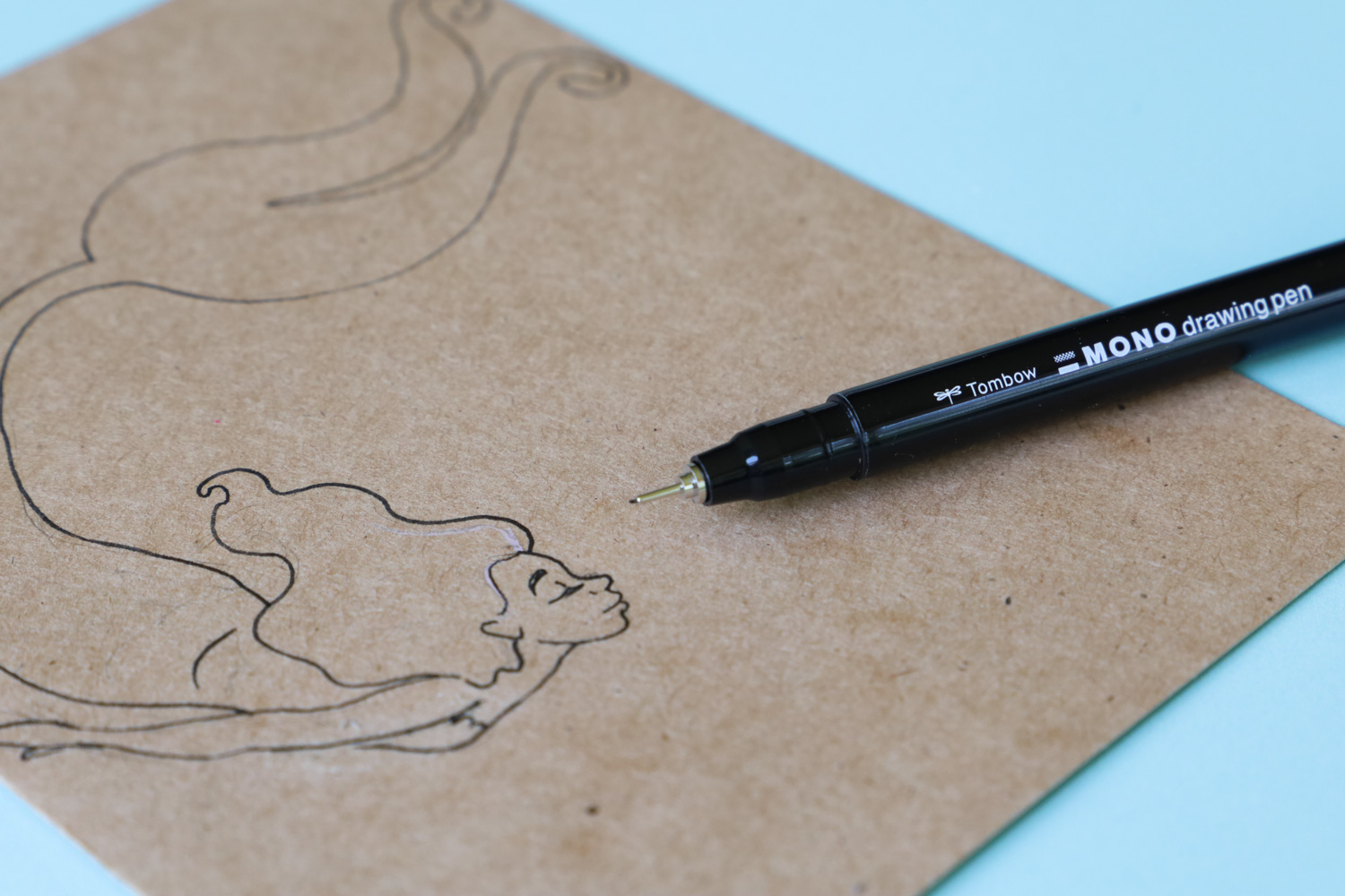 Envelope #3: Draw in ink first using @tombowusa MONO Drawing Pens
