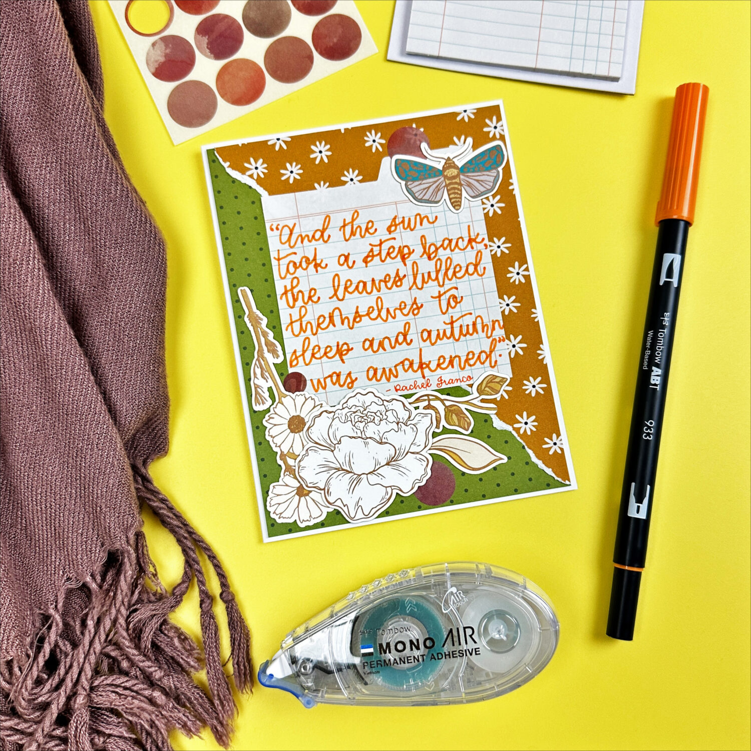 Make Fall inspired handmade cards using Tombow products! #tombow #handmadecards