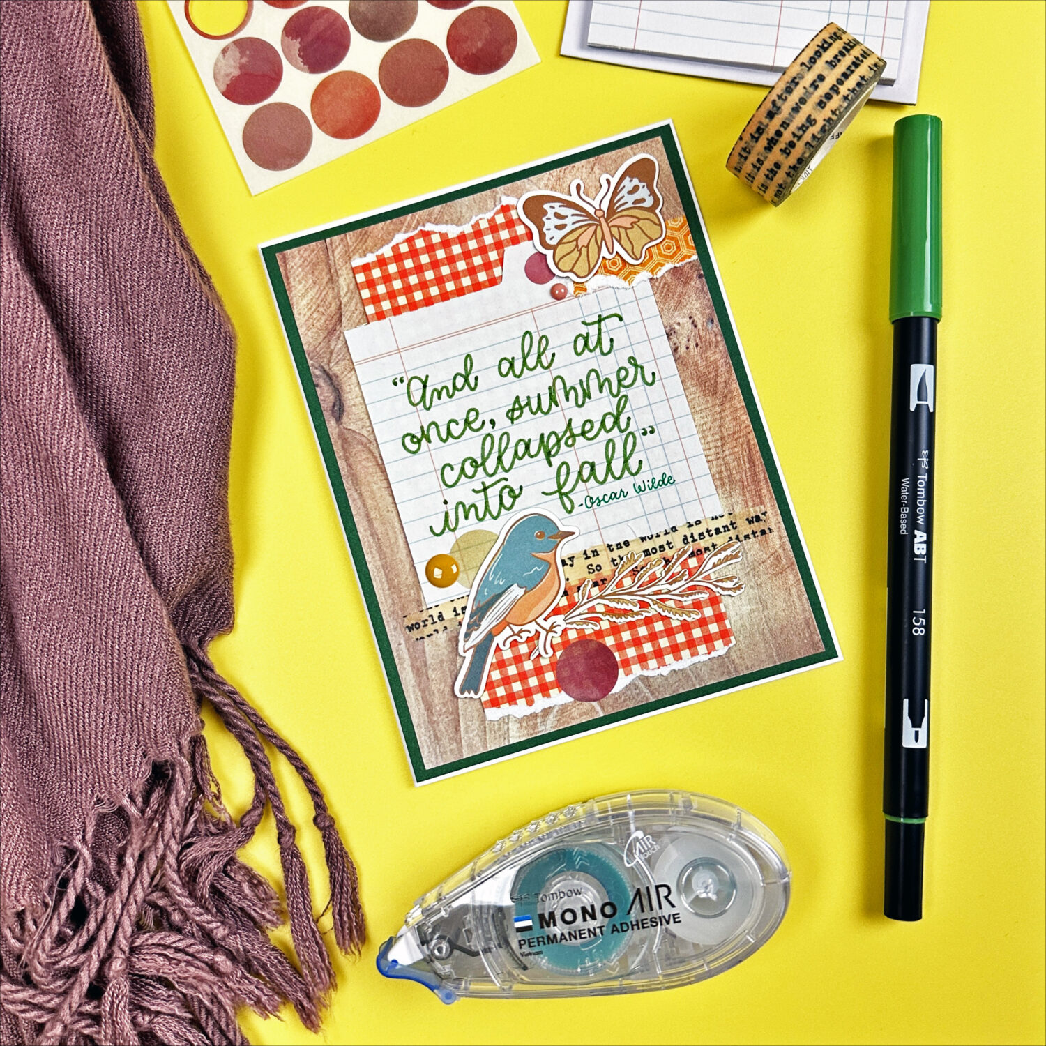 Make Fall inspired handmade cards using Tombow products! #tombow #handmadecards