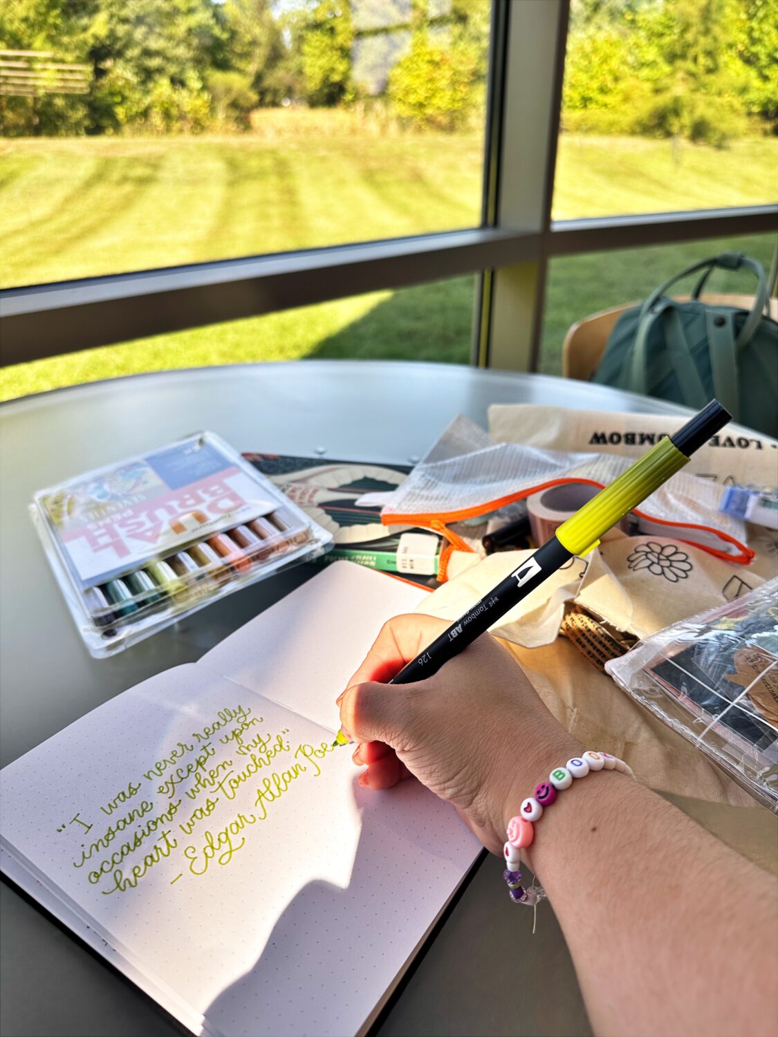 Use the felt tip of the Tombow Dual Brush Pens to write the quotes. #tombow #lettering