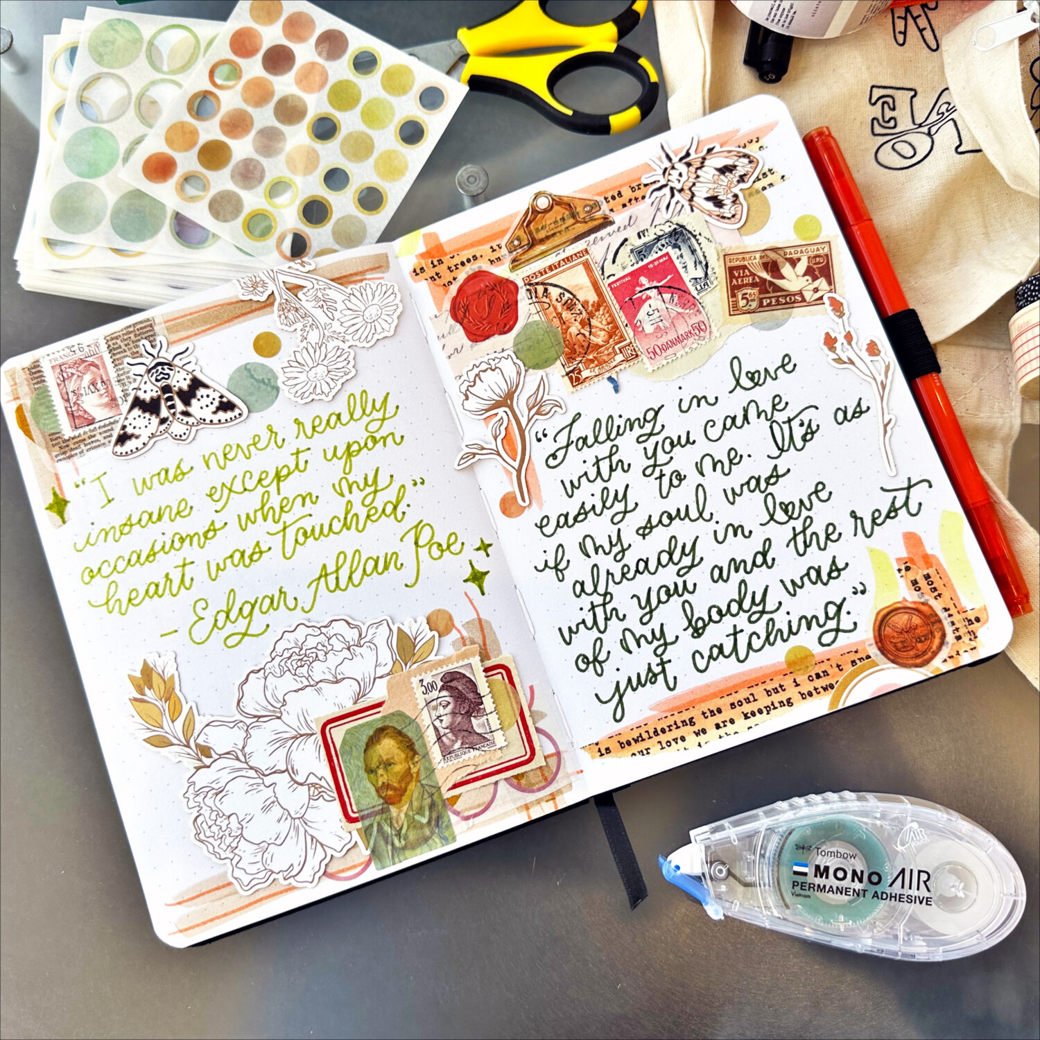 Bring your Tombow products on a cozy fall crafting adventure! Get your Tombow Dual Brush Pens and Tombow adhesives and join us at the library! #tombow #journaling