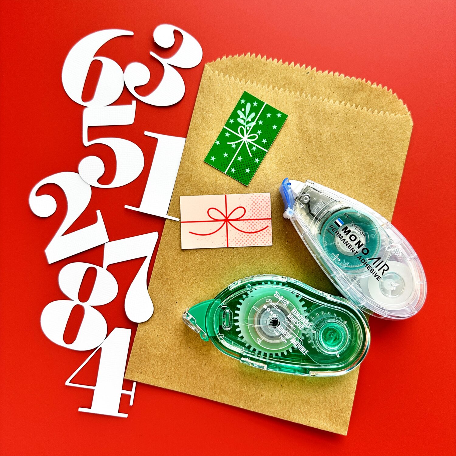 Use Tombow Adhesives and paper bags to create your own advent calendar! #tombow #adventcalendar
