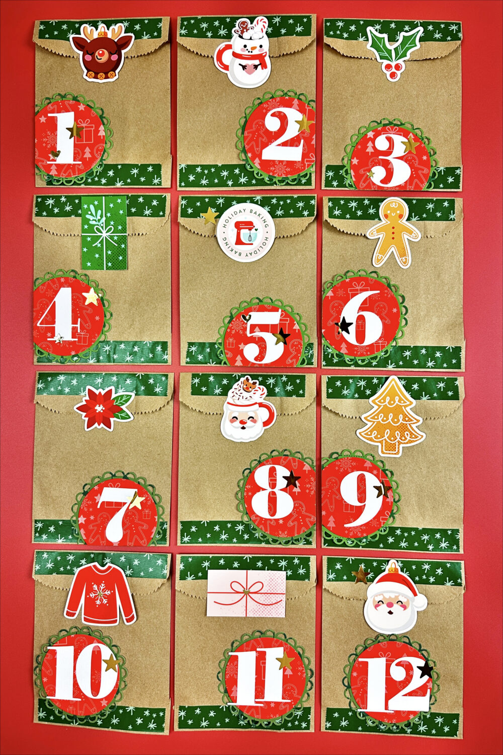Use Tombow Adhesives and paper bags to create your own advent calendar! #tombow #adventcalendar
