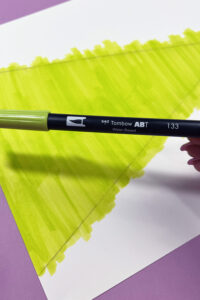 green dual brush pen