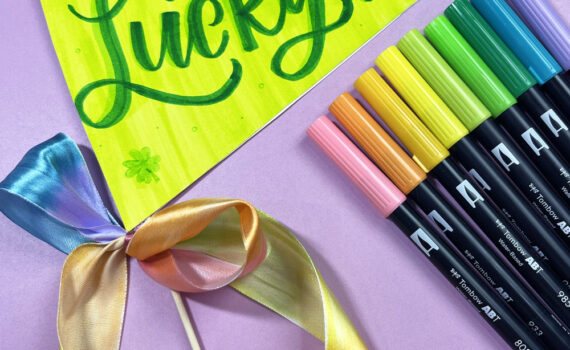 lucky me pennant flag with tombow usa products