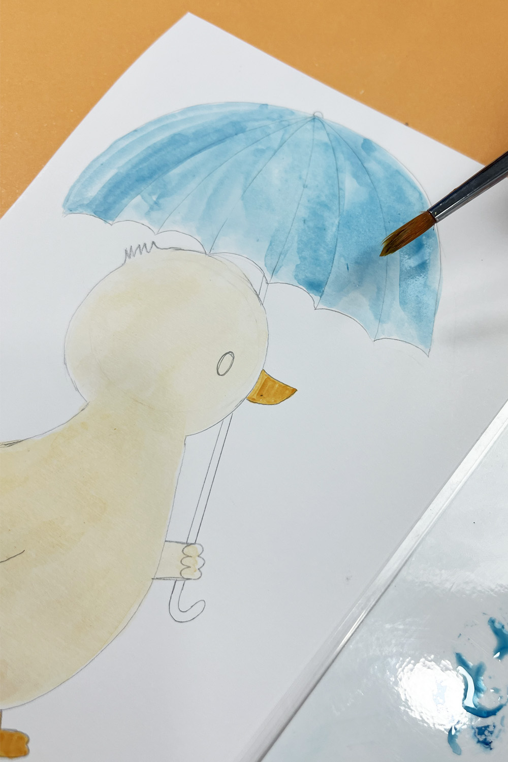 Painting on Tombow Dual Brush Pens with water and brush