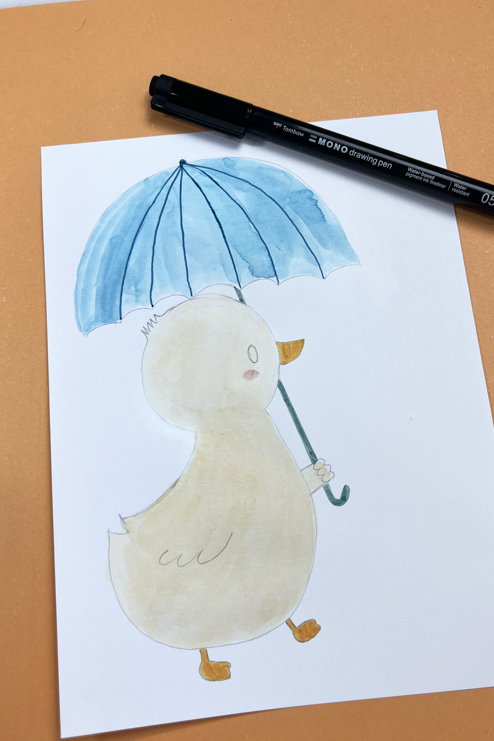 duck drawing without outline