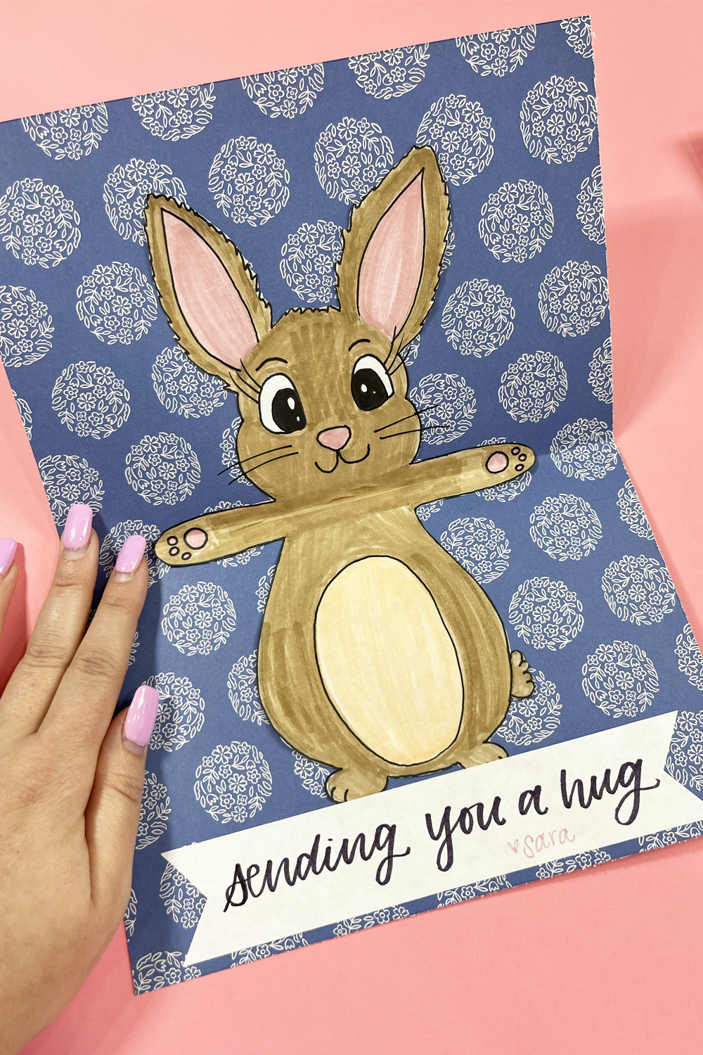 add a sending you a hug message on the inside of the card
