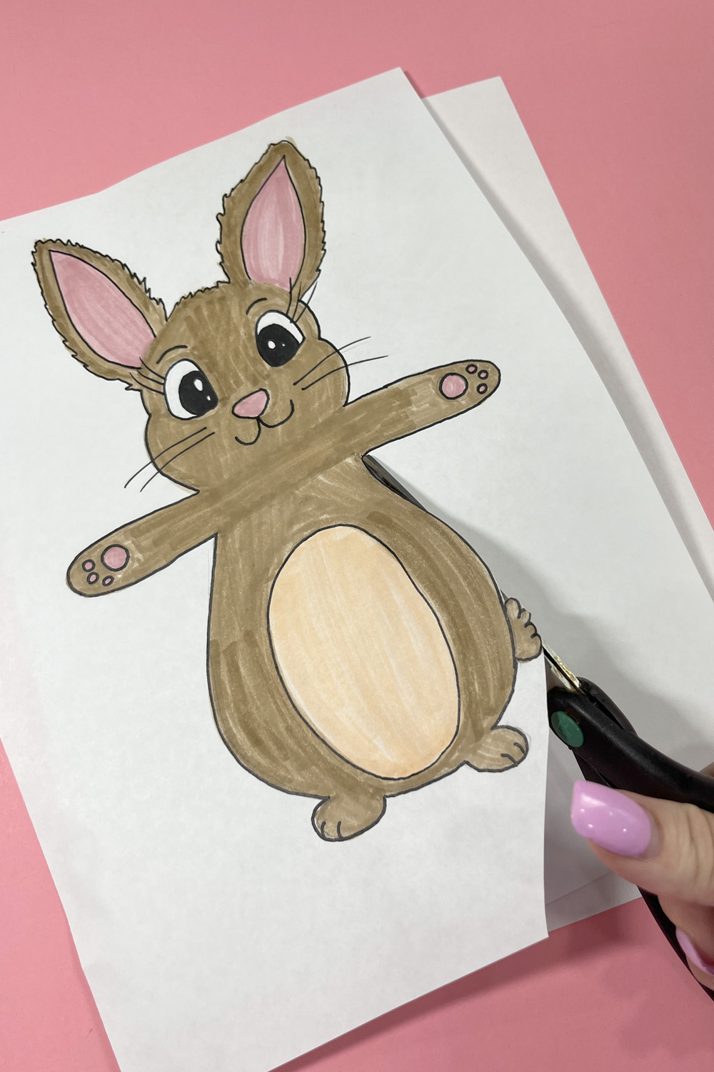 cutting out a bunny drawing