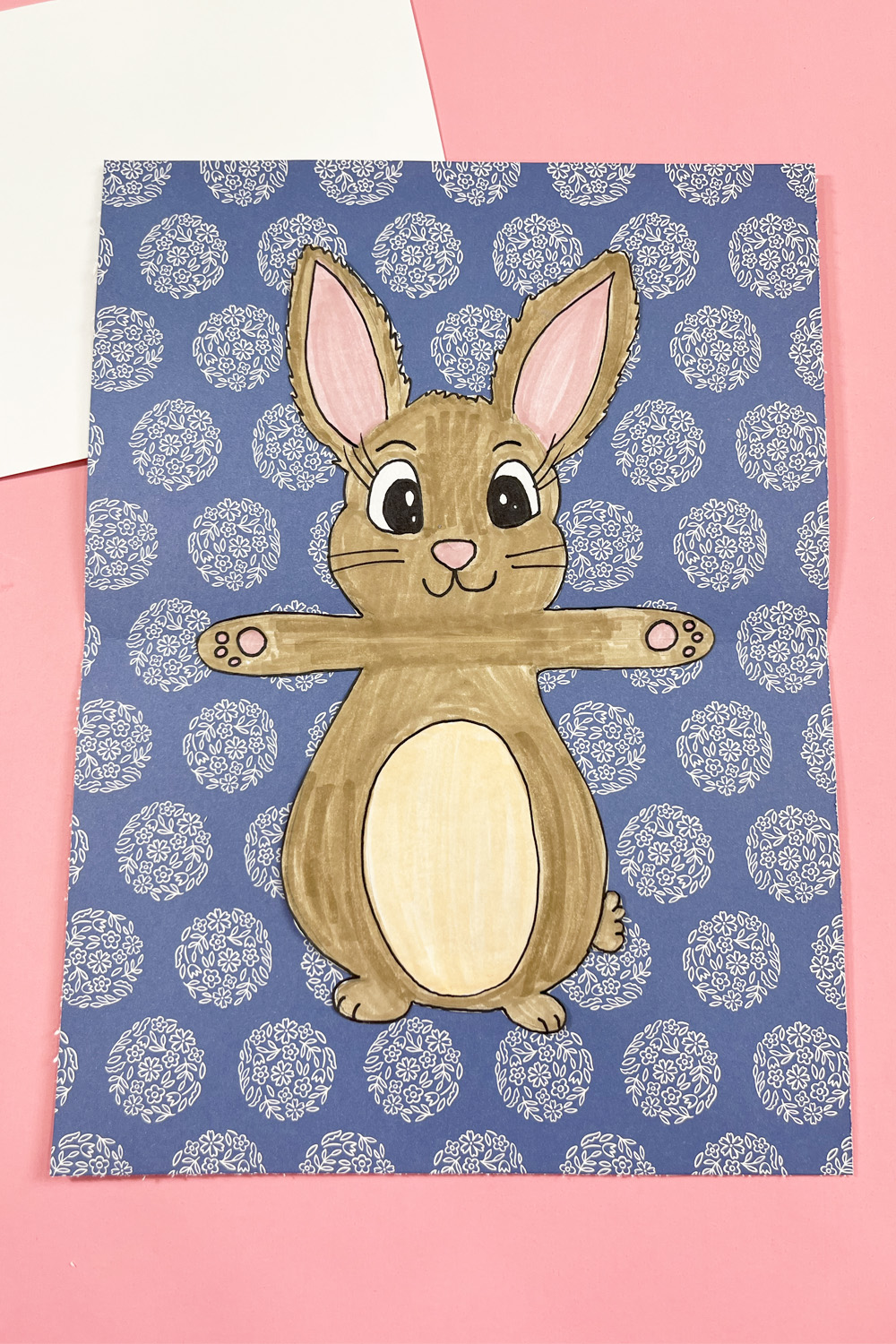 bunny attached to inside of card