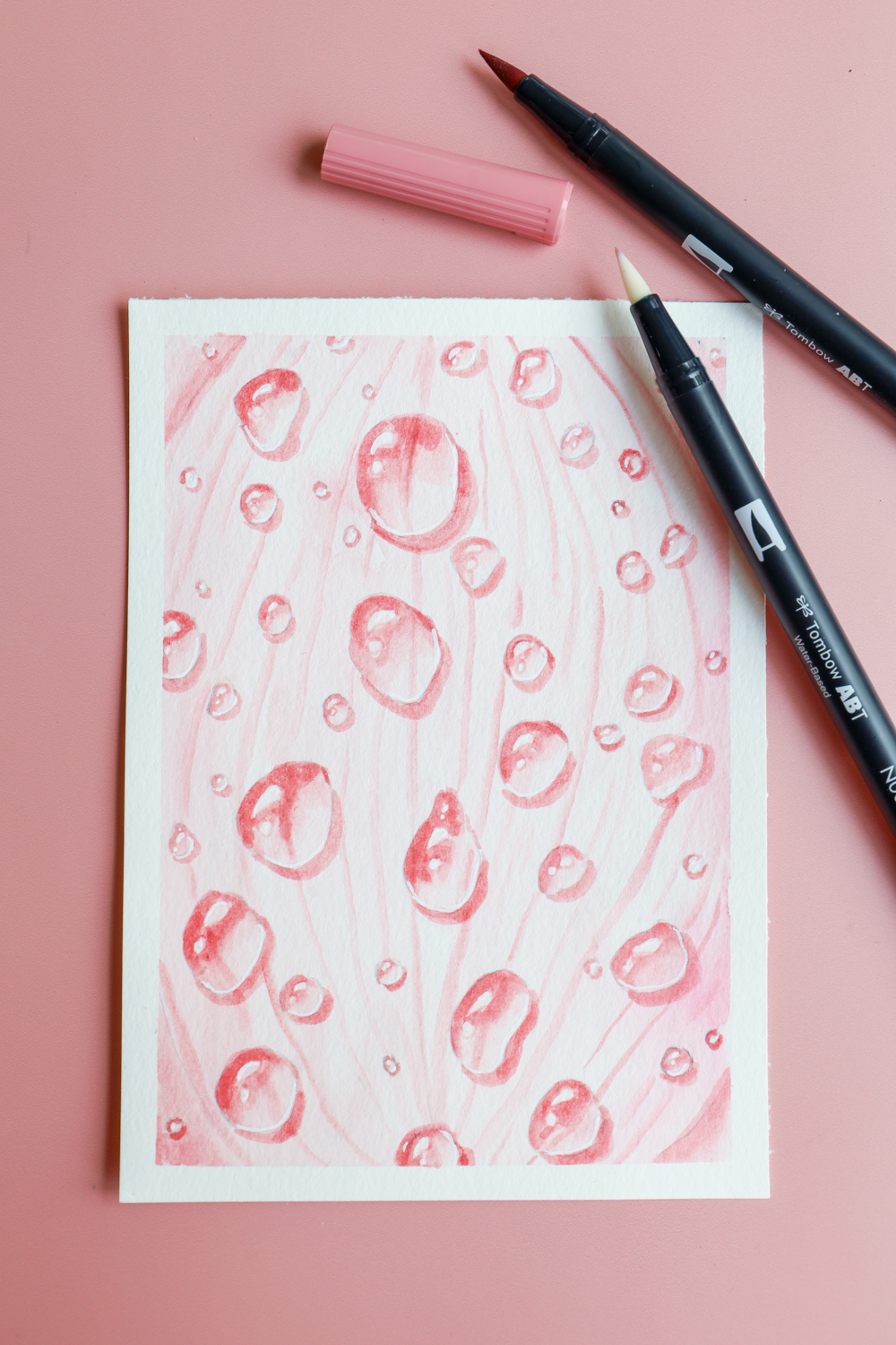 How To Draw Rain Drops with @tombowusa Dual Brush Pens