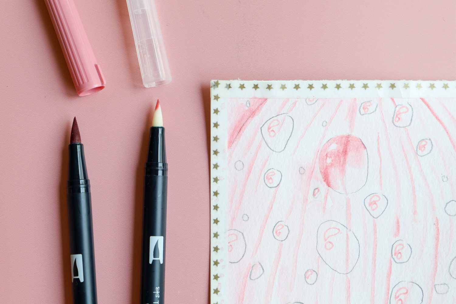 How To Draw Rain Drops with @tombowusa Dual Brush Pens