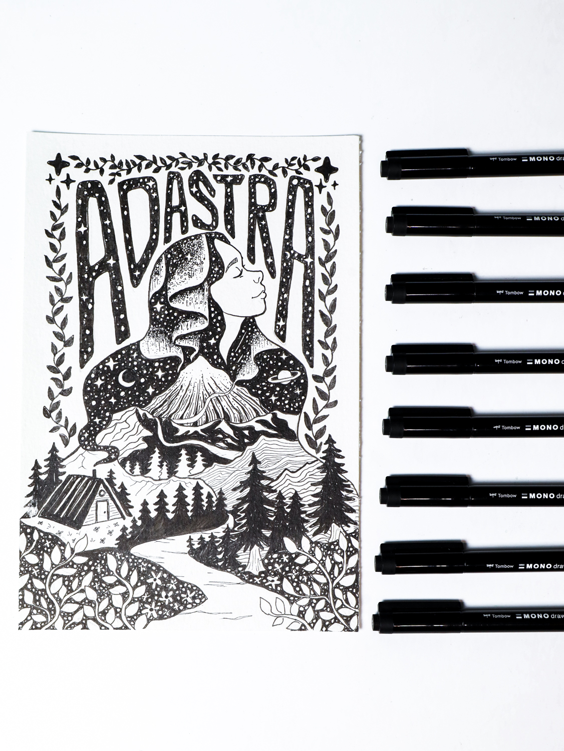 Learn how to draw a fantasy Book Cover Illustration using Tombow's MONO Drawing Pens with this tutorial by Katie Smith