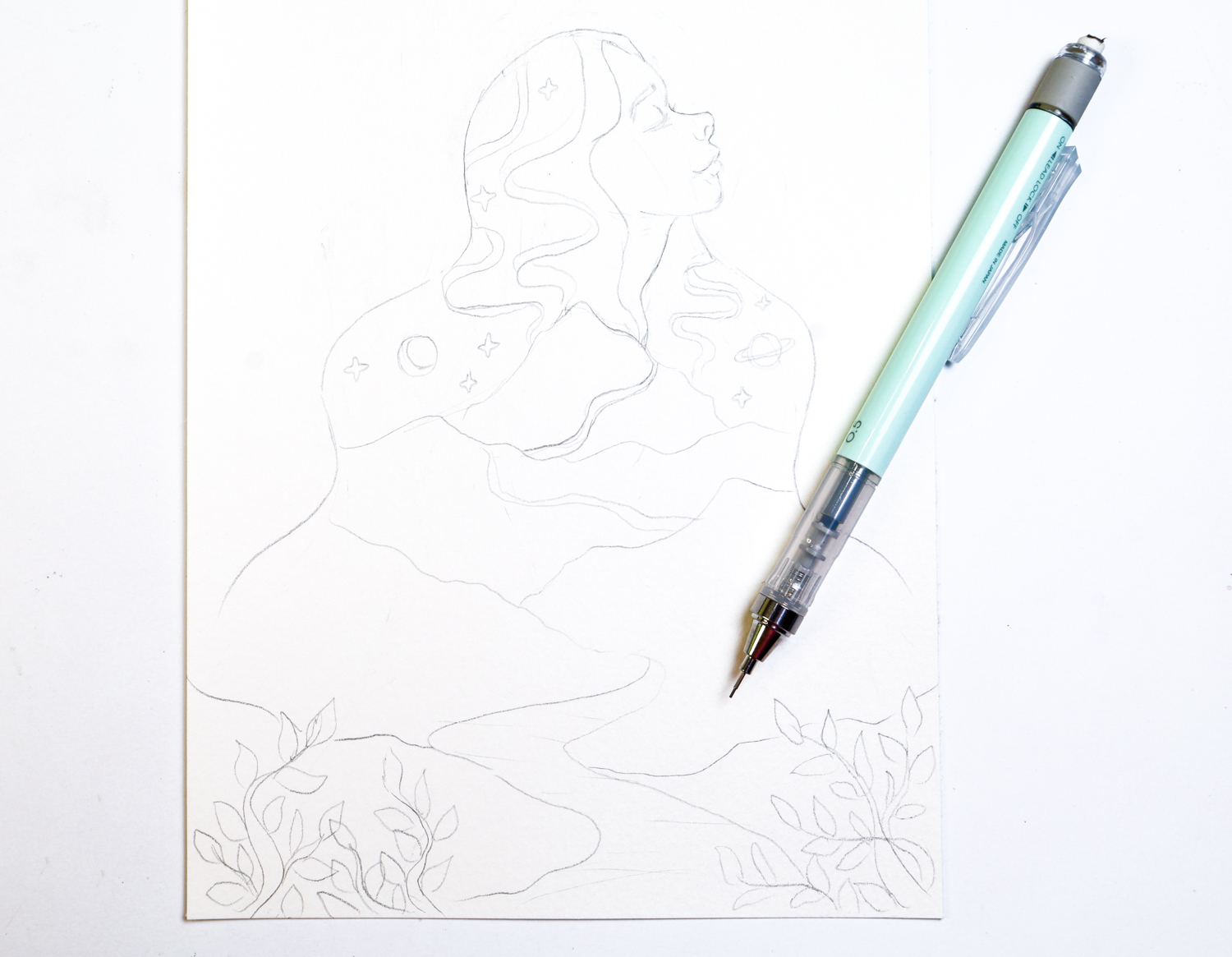 @tombowusa MONO Graph Mechanical Pencil with fantasy drawing