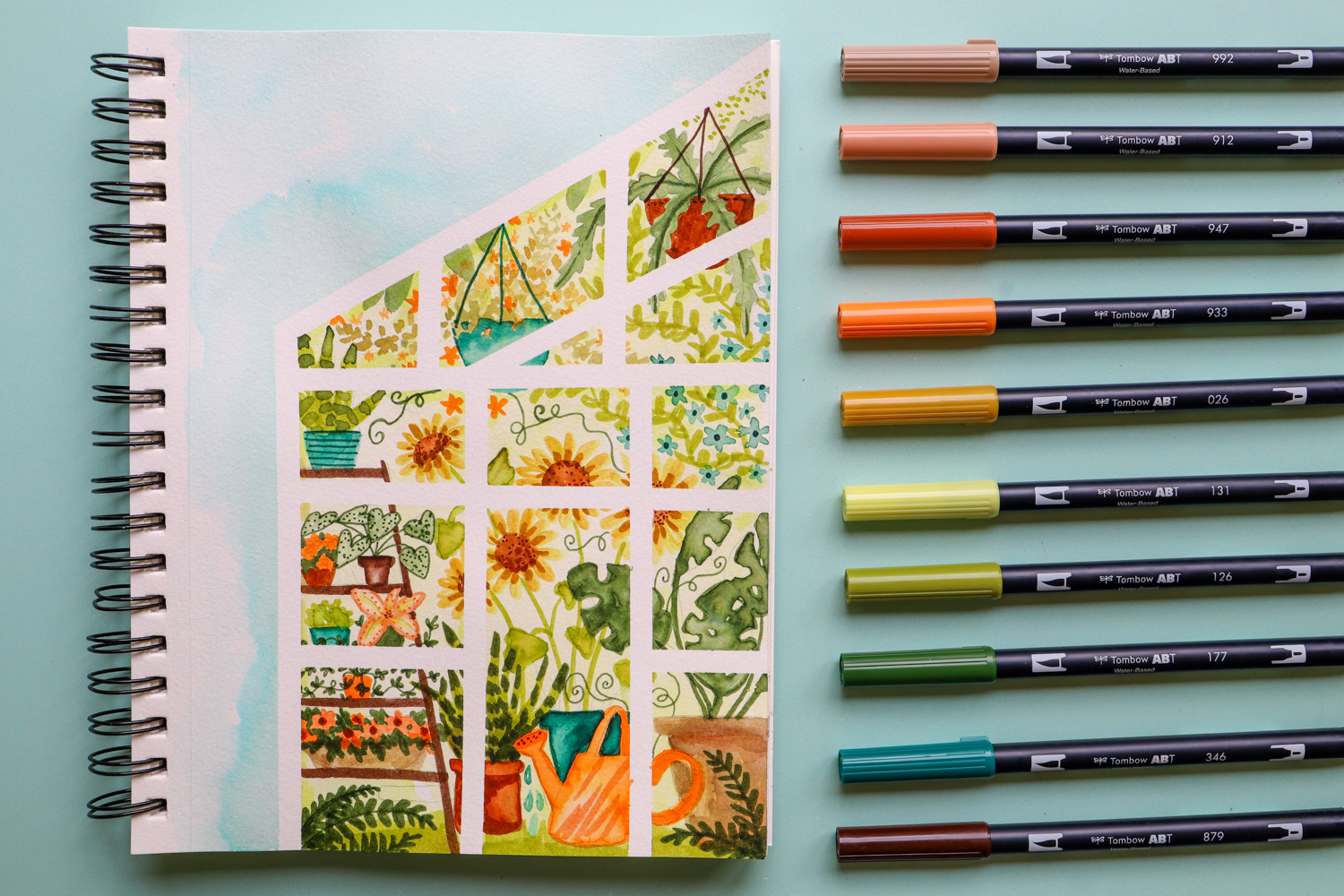 Learn how to Draw a Greenhouse using Dual Brush Pens following this tutorial by @studiokatie on the @tombowusa blog!