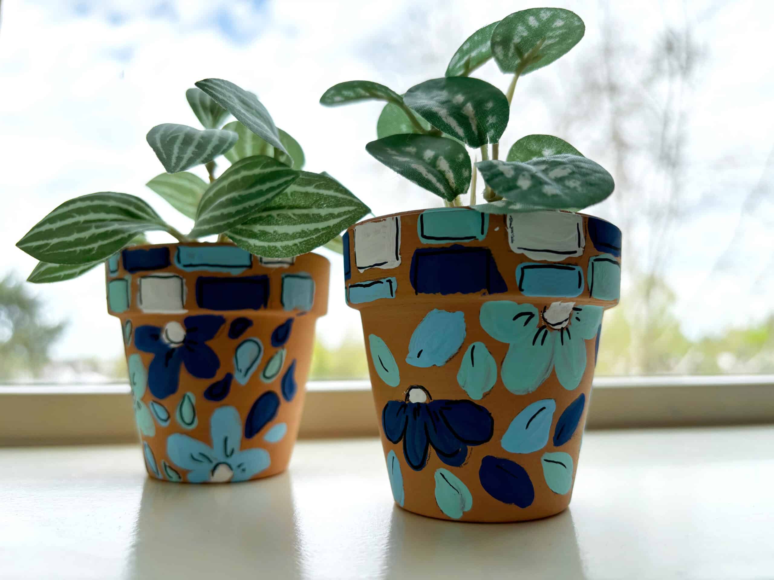Learn how to create beautiful faux mosaic pots, a quick and easy craft
