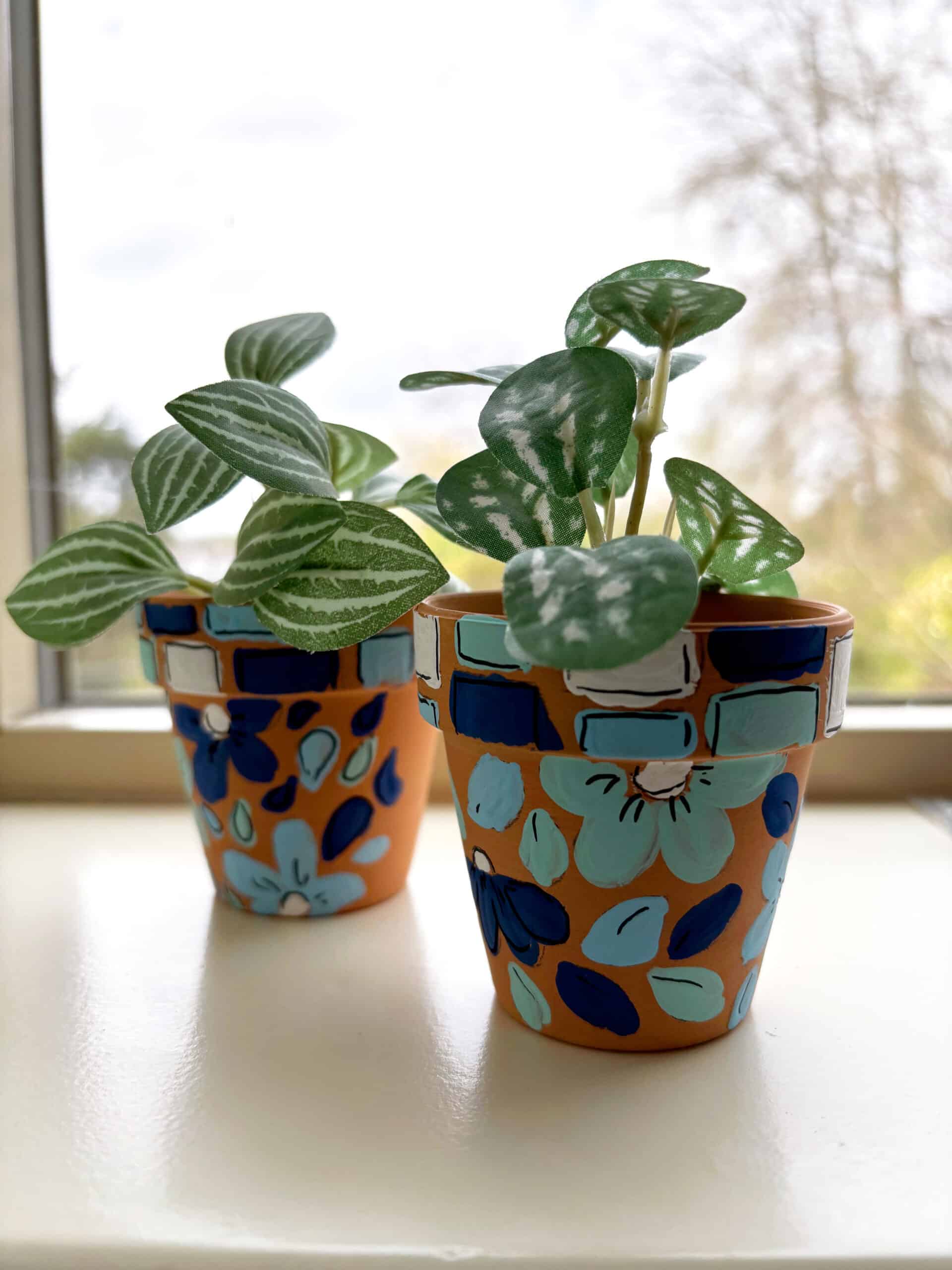 Faux mosaic pots