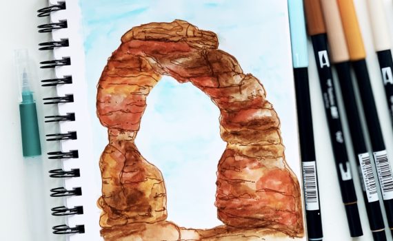 Learn how to create a national landmark watercolor project with Adrienne from @studio80design!