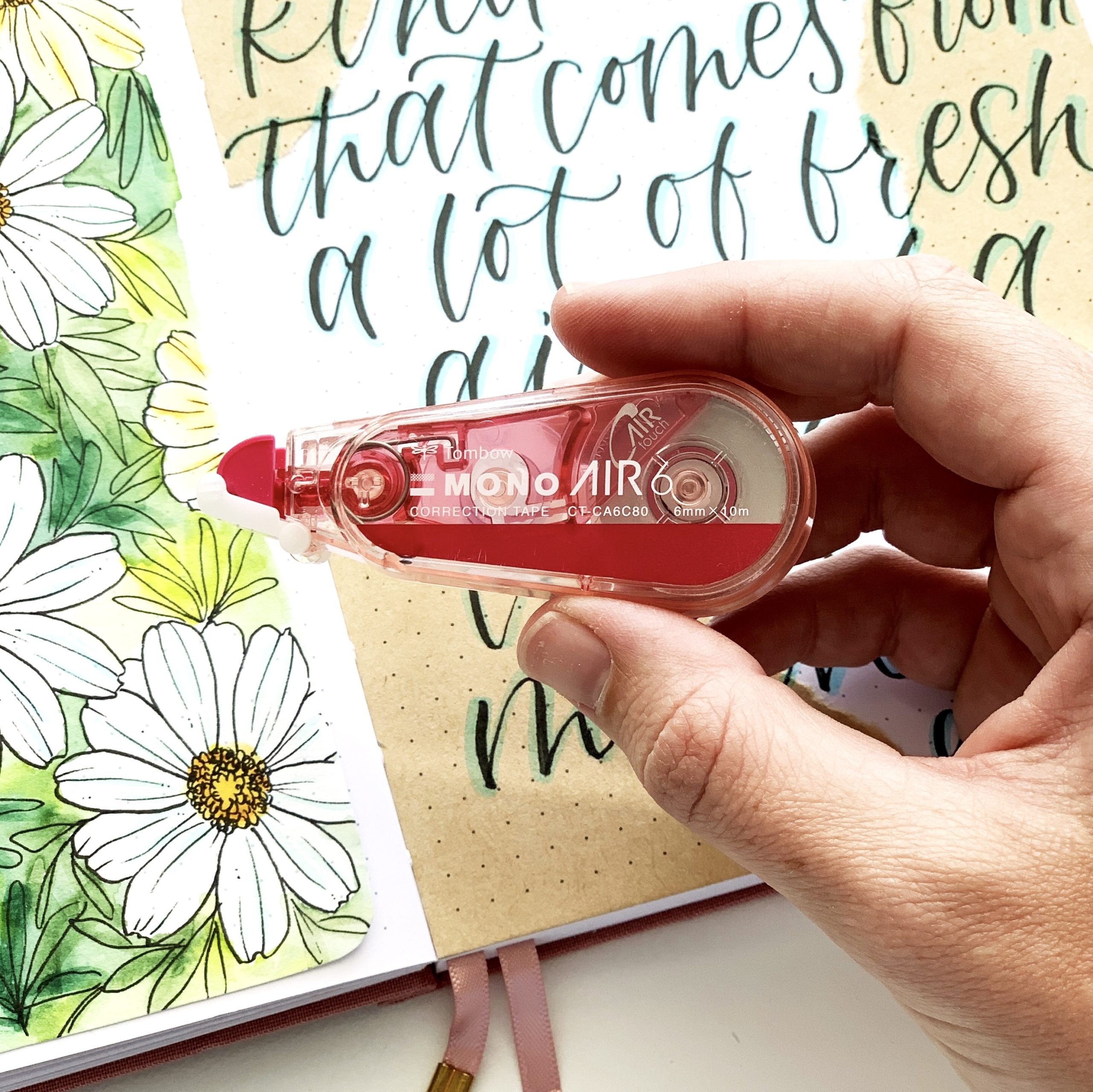 Art Journal using the Tombow MONO Air Correction Tape