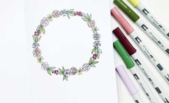 Learn how to draw a wreath in five minutes with Adrienne from @studio80design!