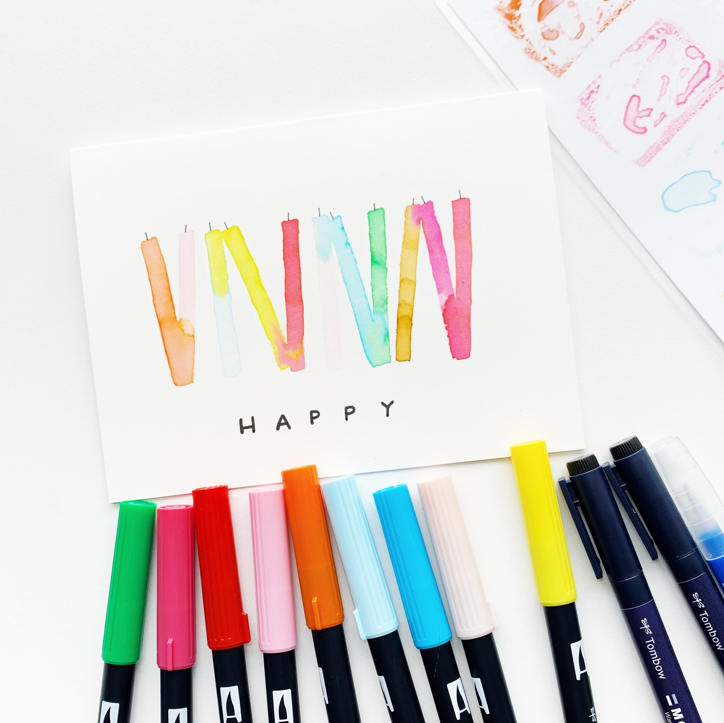 Watercolor Greeting Card - Tombow USA Blog