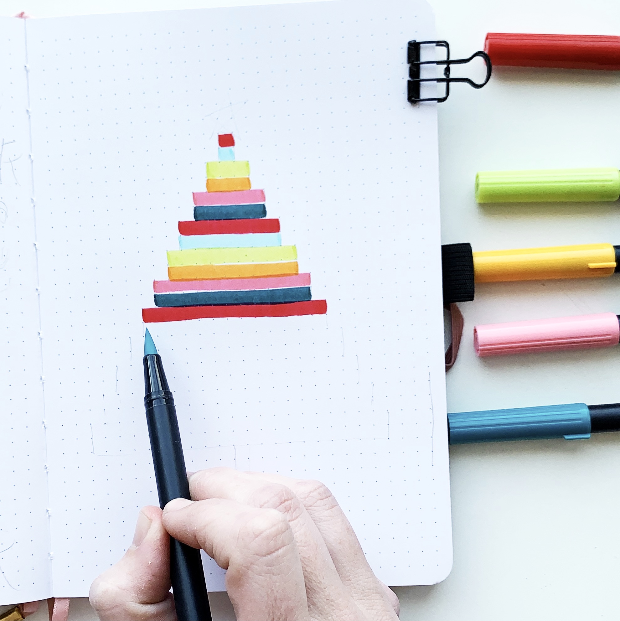 Colored Pencils and Dot Grid Journals