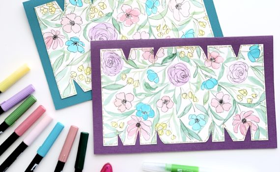 Learn how to create his MOM watercolor floral card with Adrienne from @studio80design!
