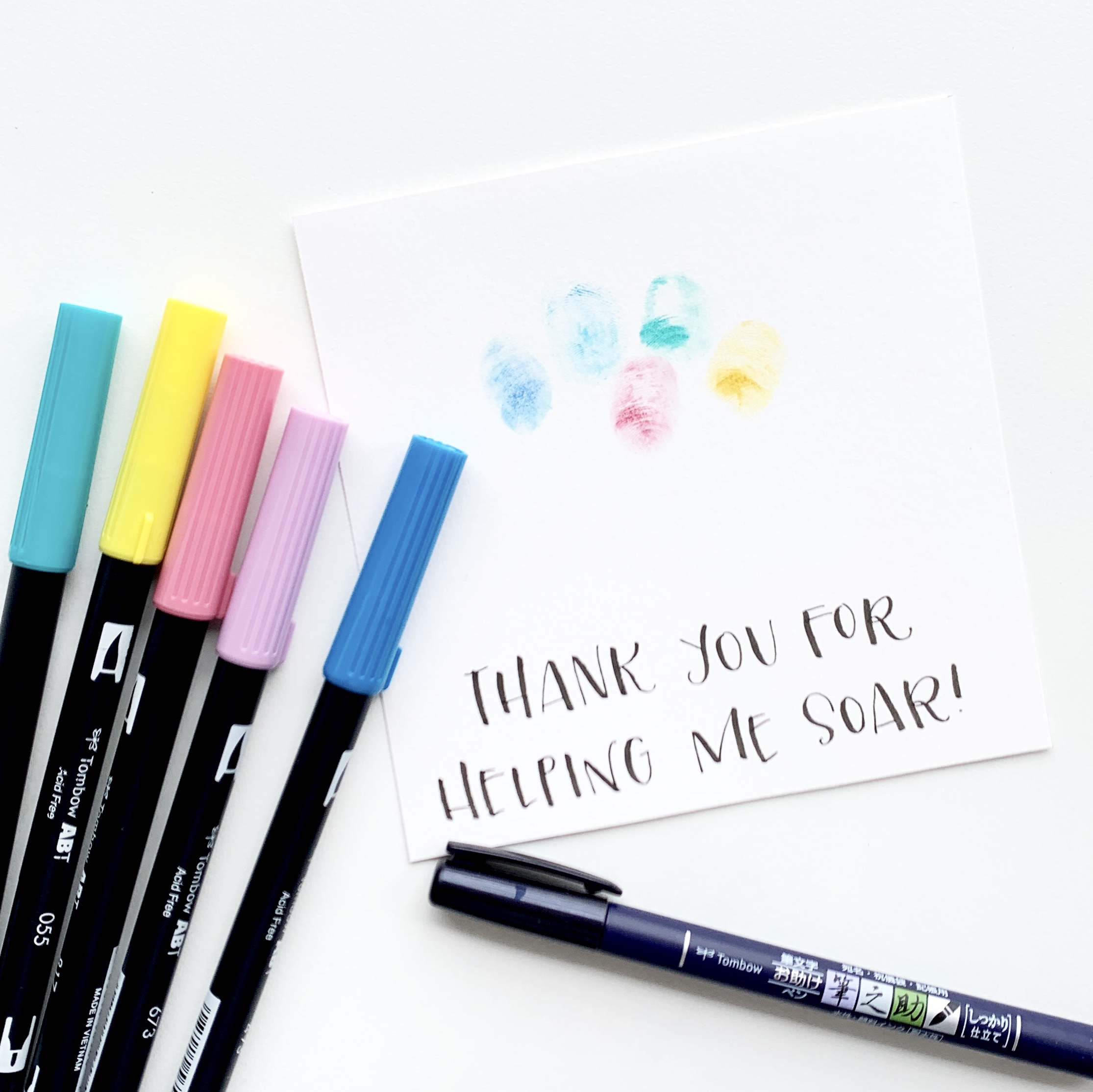 Learn how to make a thumb print balloon card for teacher appreciation week with Adrienne from @studio80design!