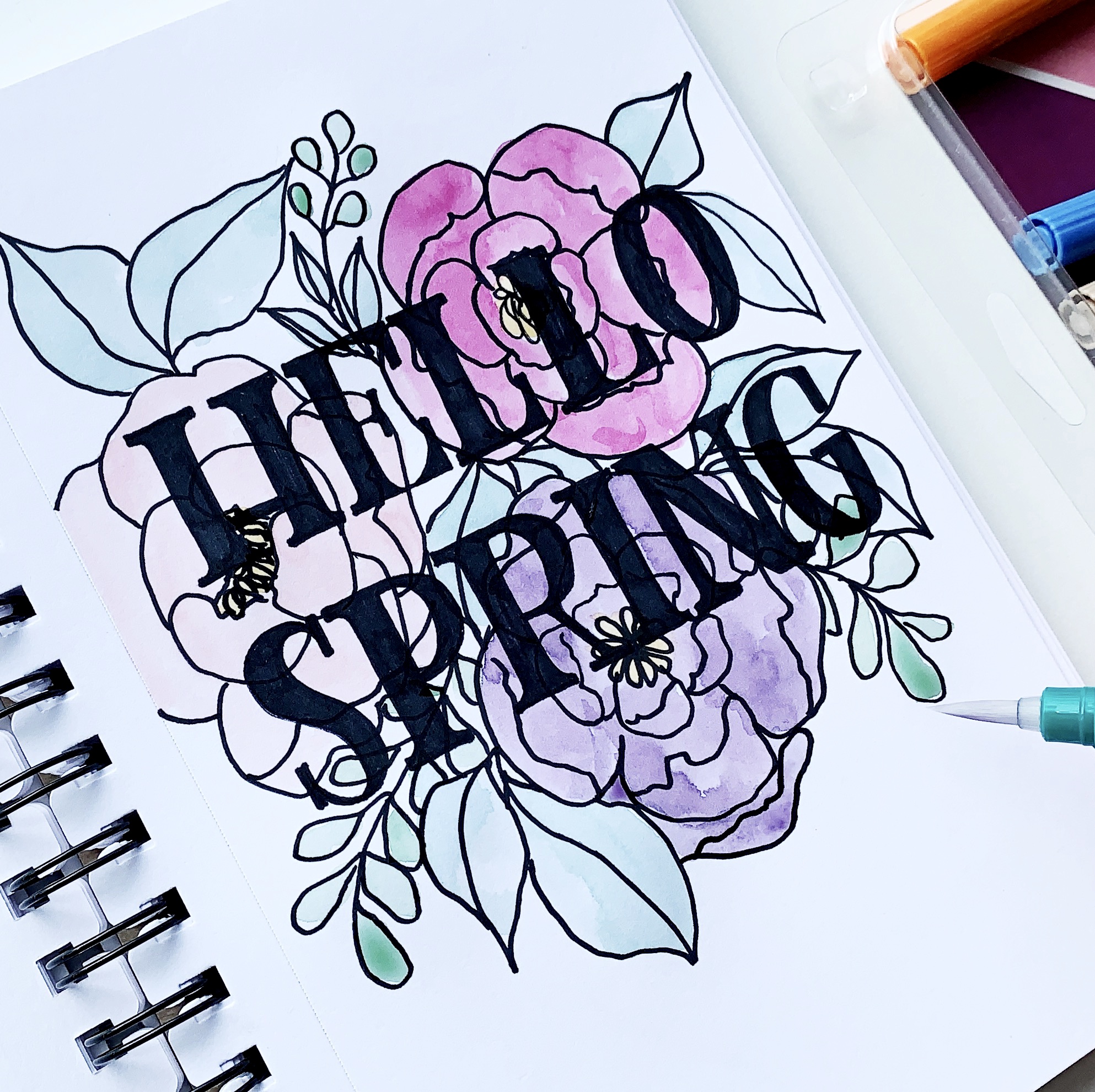 Learn how to create a spring-inspired watercolor illustration with Adrienne from @studio80design!