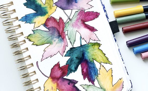 Learn how to create beautiful fall watercolor leaves with Adrienne from @studio80design!