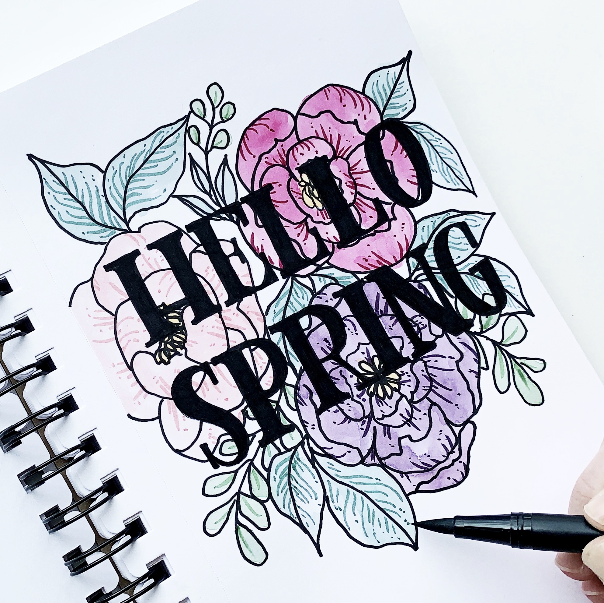 Learn how to create a spring-inspired watercolor illustration with Adrienne from @studio80design!