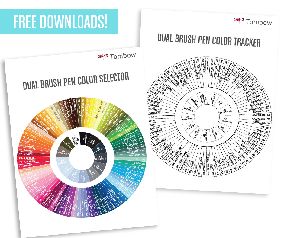 Free Downloads! New Tombow Dual Brush Pen Color Tools