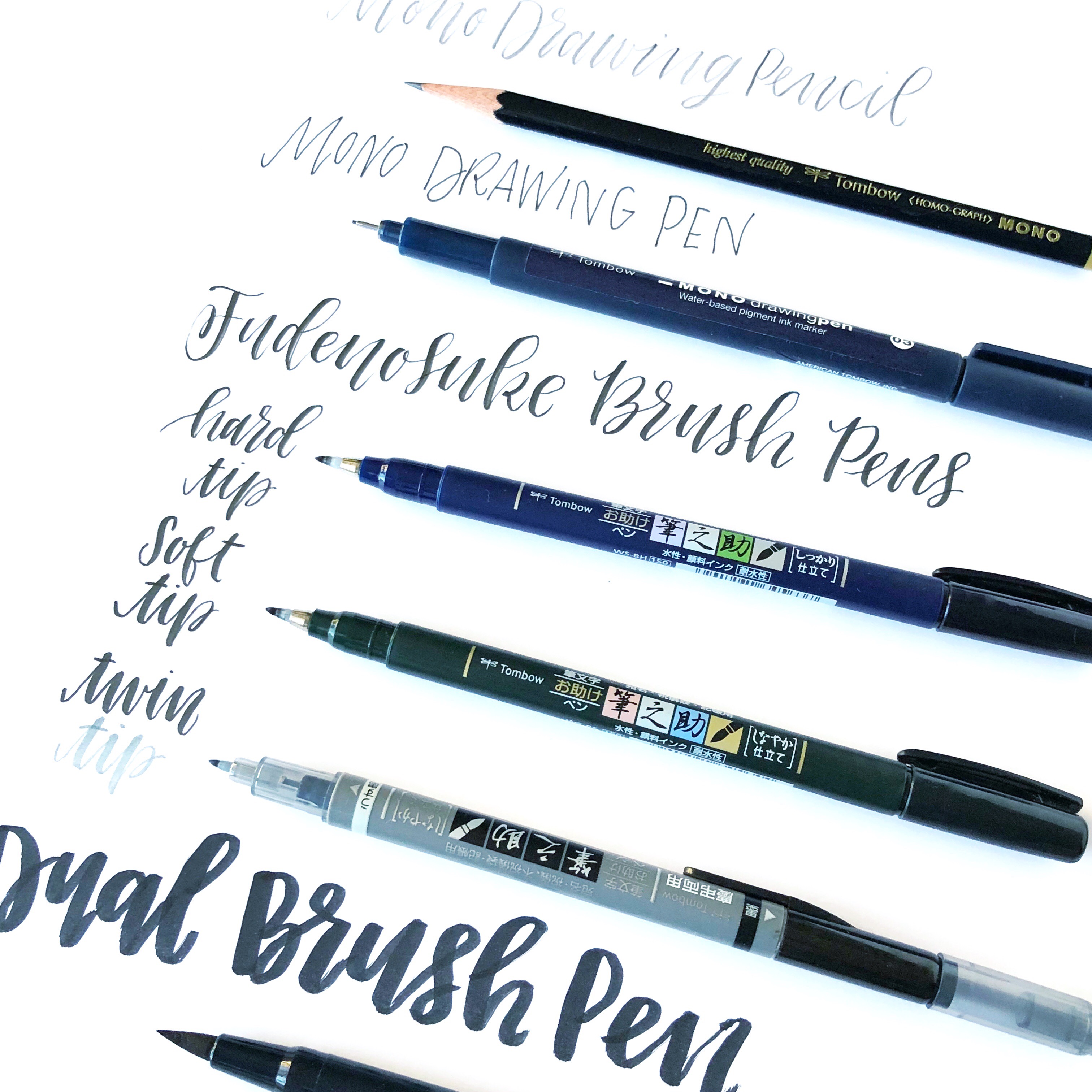 tombow dual brush pen lettering