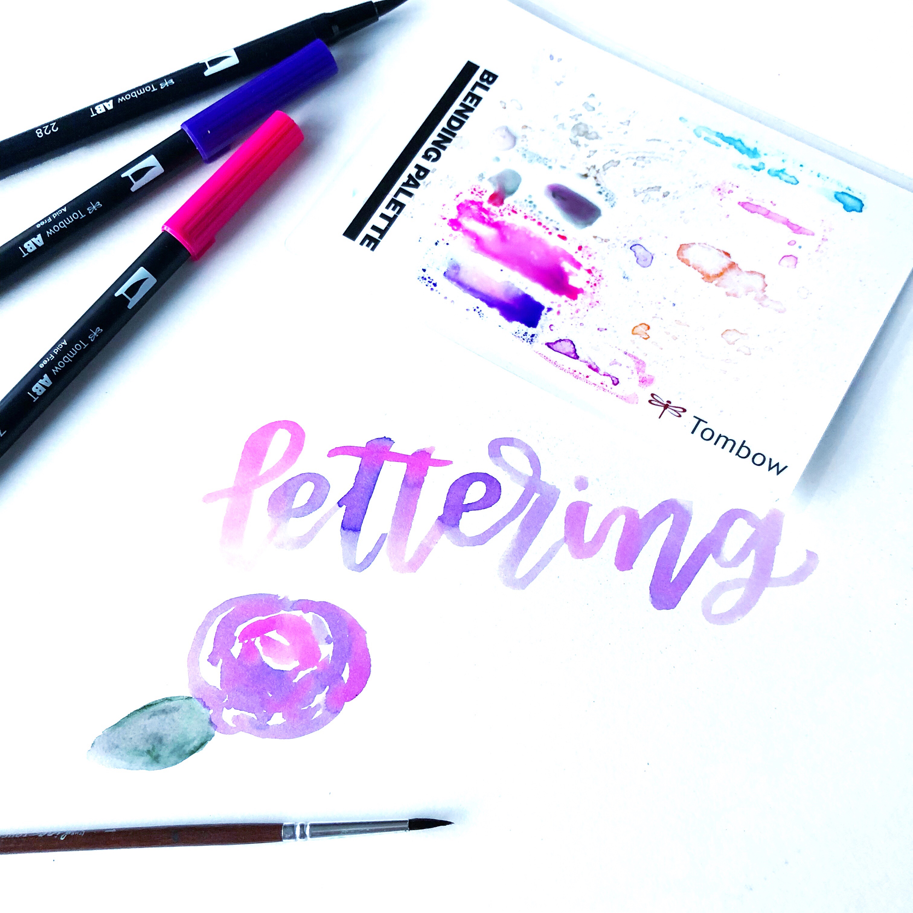 Tombow Brush Lettering Tutorial: How to Blend Tombow Markers - Persia Lou