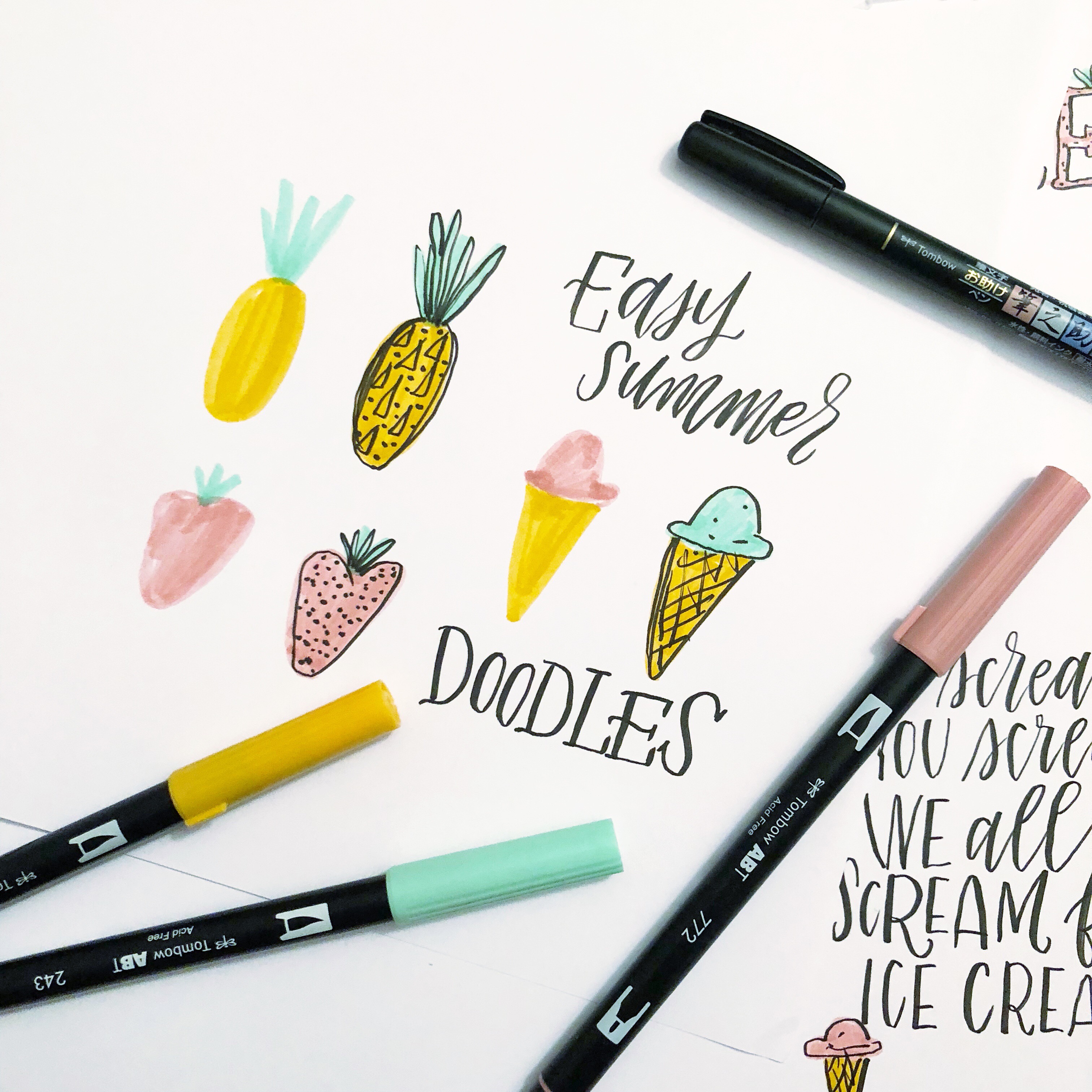 Lauren Fitzmaurice of @renmadecalligraphy shows you how to add simple summer doodles to your lettering.