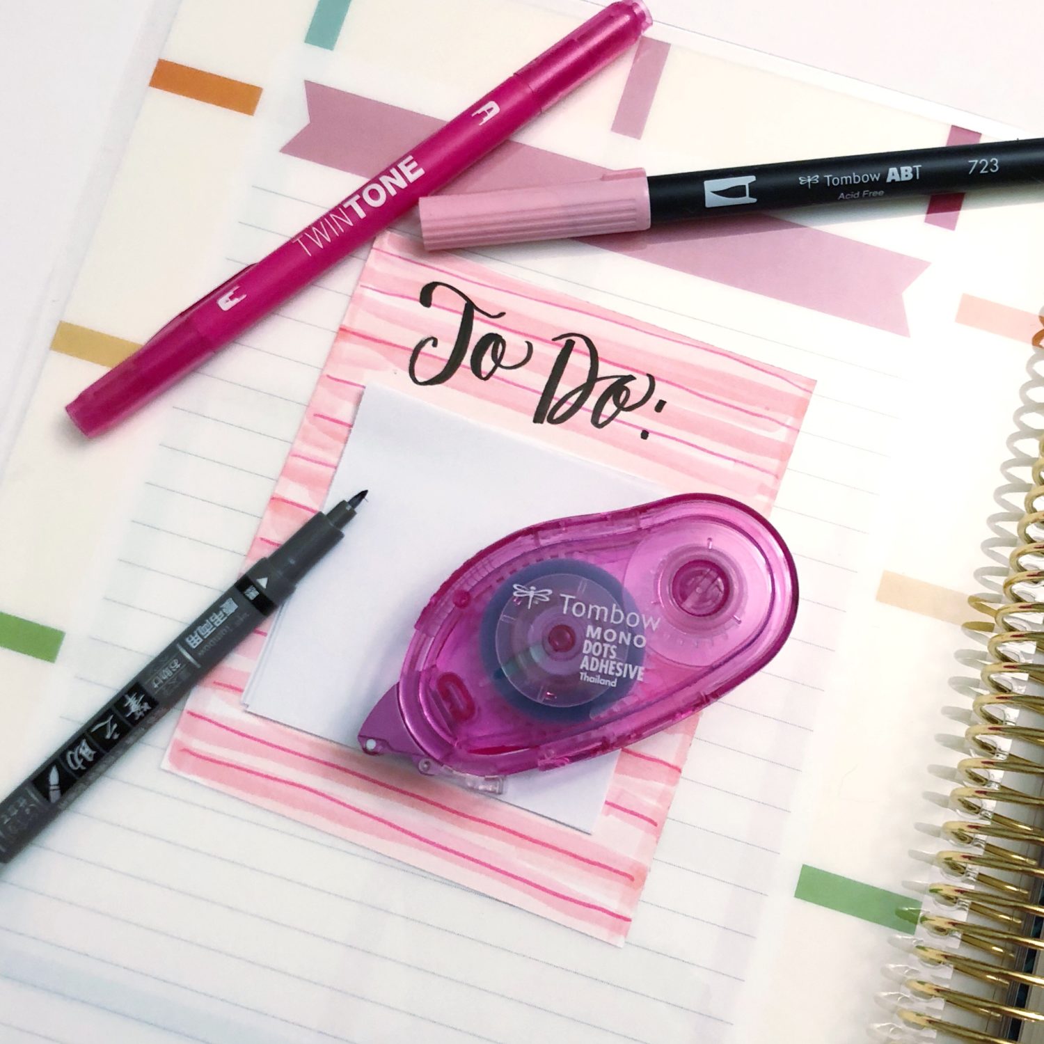 Diy Pink Patterned Sticky Note Pad - Tombow Usa Blog