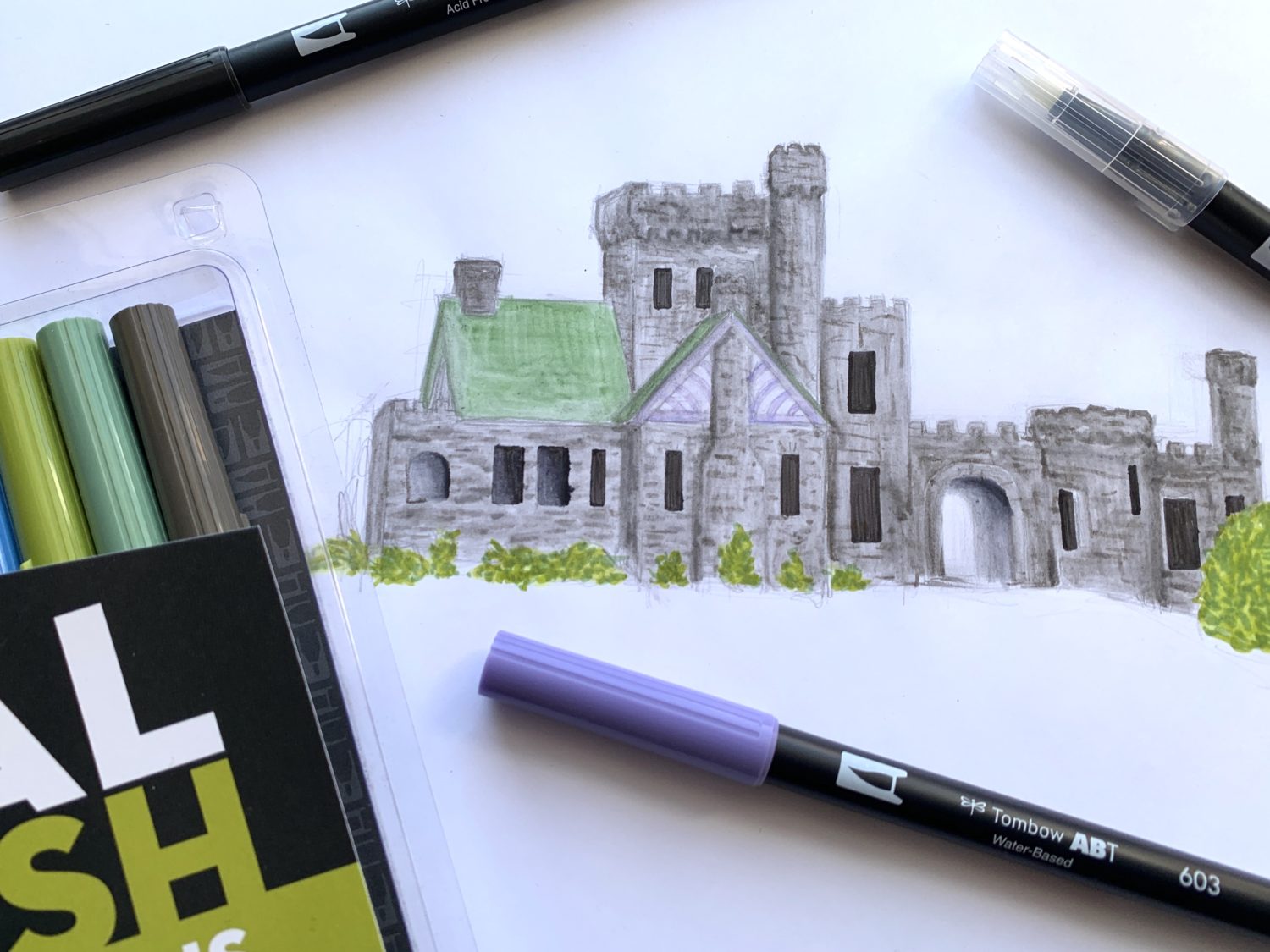 Learn how to use the @TombowUSA Landscape Palette in your artwork! Review by @LePereLetters. #colorpalettes #bestartsupplies #brushmarkers