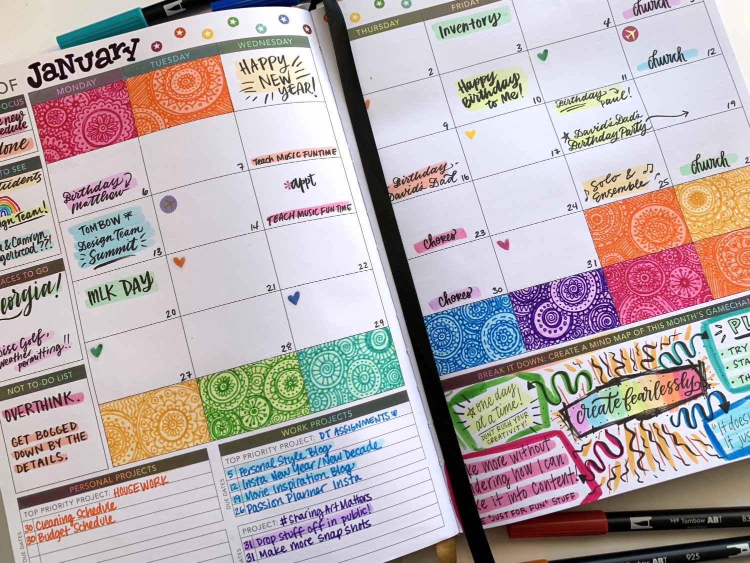 Bullet Journal Layout With New Dual Brush Pens - Tombow USA Blog