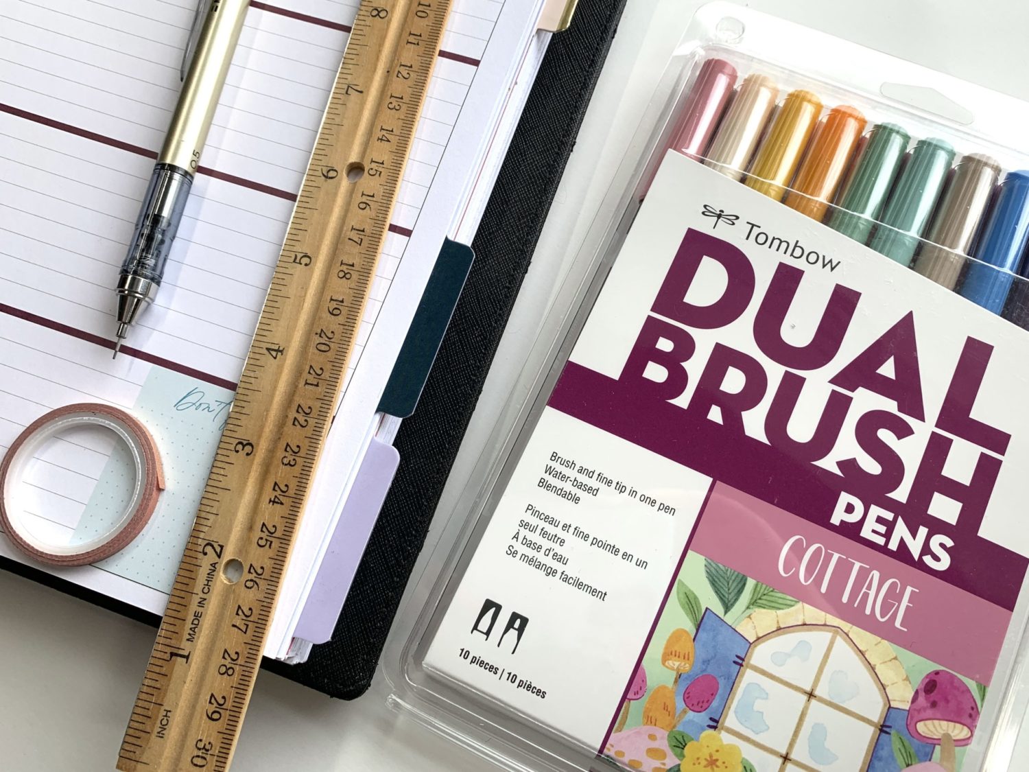 Dual Brush Pen Set - Retro Colors, Set of 10