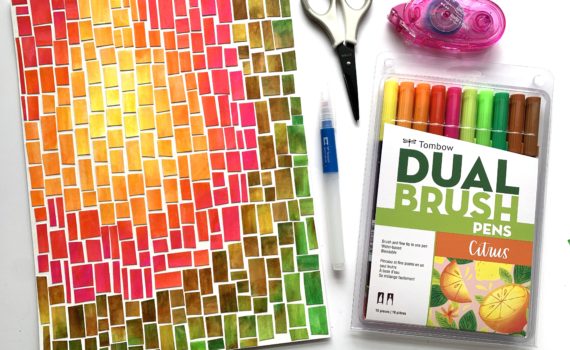 Create a mosaic inspired by Alma Thomas during Black History Month! Watercolor made with Dual Brush Pens by @tombowusa and tutorial by Ali LePere. #mosaicart #almathomas #tombow