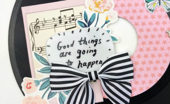 Altered Record Tutorial By @serena_bee for Tombow. #tombowusa #alteredrecord #homedecortutorial